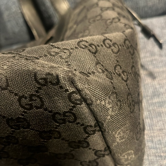 Large Black Gucci Monogram Tote - Picture 4 of 10